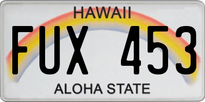 HI license plate FUX453