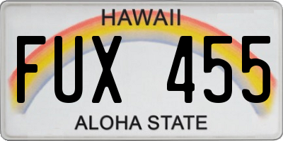 HI license plate FUX455
