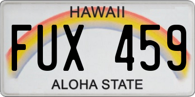 HI license plate FUX459