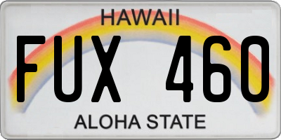 HI license plate FUX460