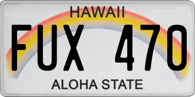 HI license plate FUX470