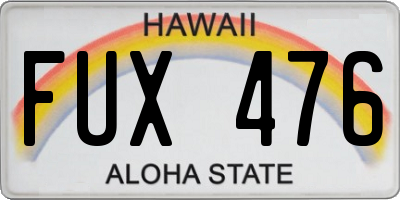 HI license plate FUX476