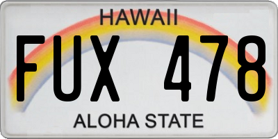 HI license plate FUX478