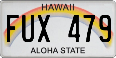 HI license plate FUX479