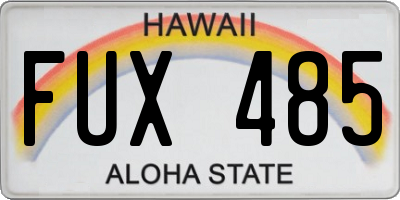 HI license plate FUX485
