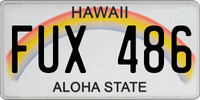 HI license plate FUX486