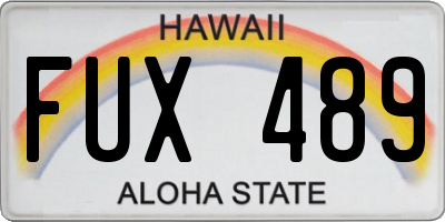 HI license plate FUX489