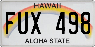 HI license plate FUX498