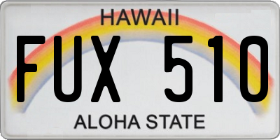HI license plate FUX510