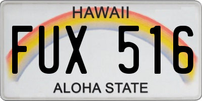 HI license plate FUX516