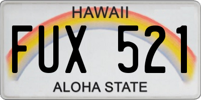 HI license plate FUX521