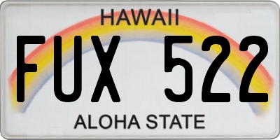 HI license plate FUX522