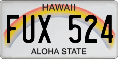 HI license plate FUX524