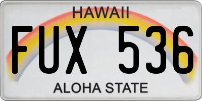 HI license plate FUX536