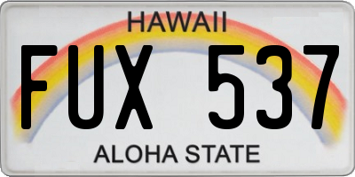 HI license plate FUX537