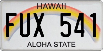HI license plate FUX541