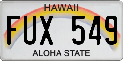 HI license plate FUX549