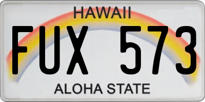 HI license plate FUX573
