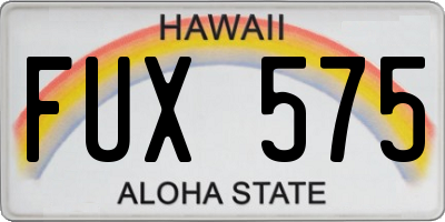 HI license plate FUX575