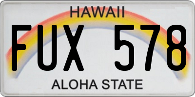 HI license plate FUX578