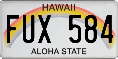 HI license plate FUX584