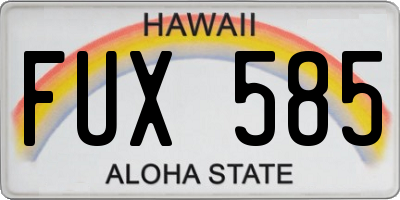 HI license plate FUX585