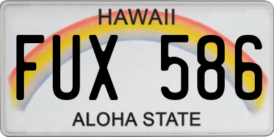 HI license plate FUX586
