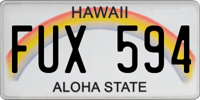 HI license plate FUX594