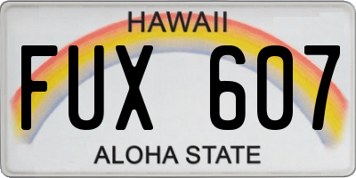 HI license plate FUX607
