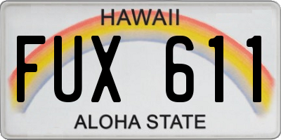 HI license plate FUX611