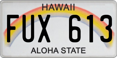 HI license plate FUX613