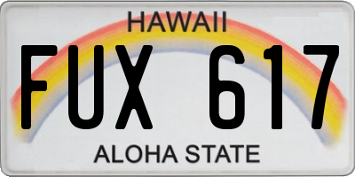 HI license plate FUX617