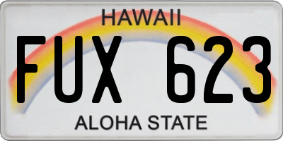 HI license plate FUX623