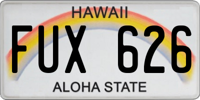 HI license plate FUX626