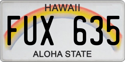 HI license plate FUX635