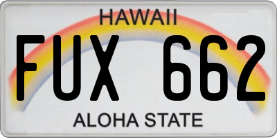 HI license plate FUX662