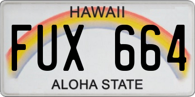 HI license plate FUX664