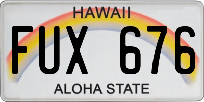 HI license plate FUX676