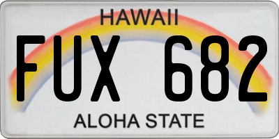 HI license plate FUX682