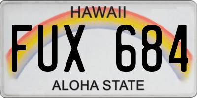 HI license plate FUX684