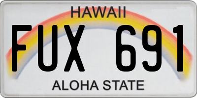 HI license plate FUX691
