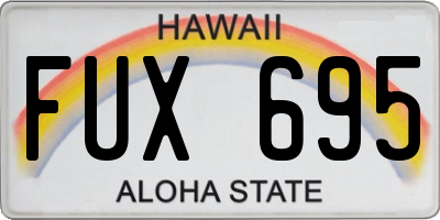 HI license plate FUX695