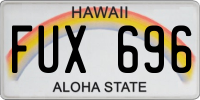 HI license plate FUX696