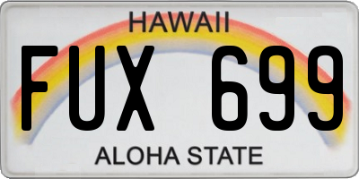 HI license plate FUX699