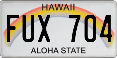 HI license plate FUX704