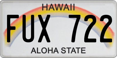 HI license plate FUX722