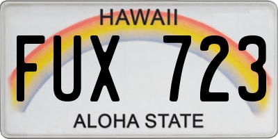 HI license plate FUX723
