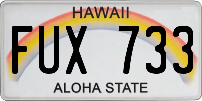 HI license plate FUX733