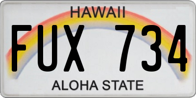 HI license plate FUX734