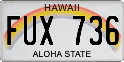 HI license plate FUX736